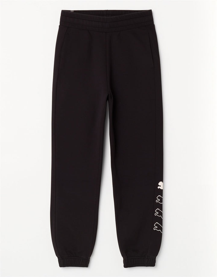 Puma Mens Graphic Tracksuit Trousers Joggers Small Black Cotton