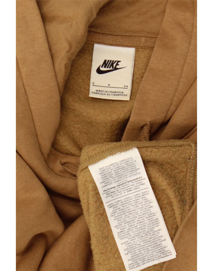 Nike Mens Hoodie Jumper Small Beige Cotton