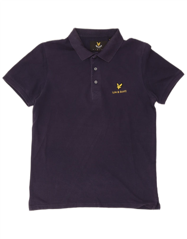 Lyle & Scott Mens Polo Shirt Medium Navy Blue Cotton
