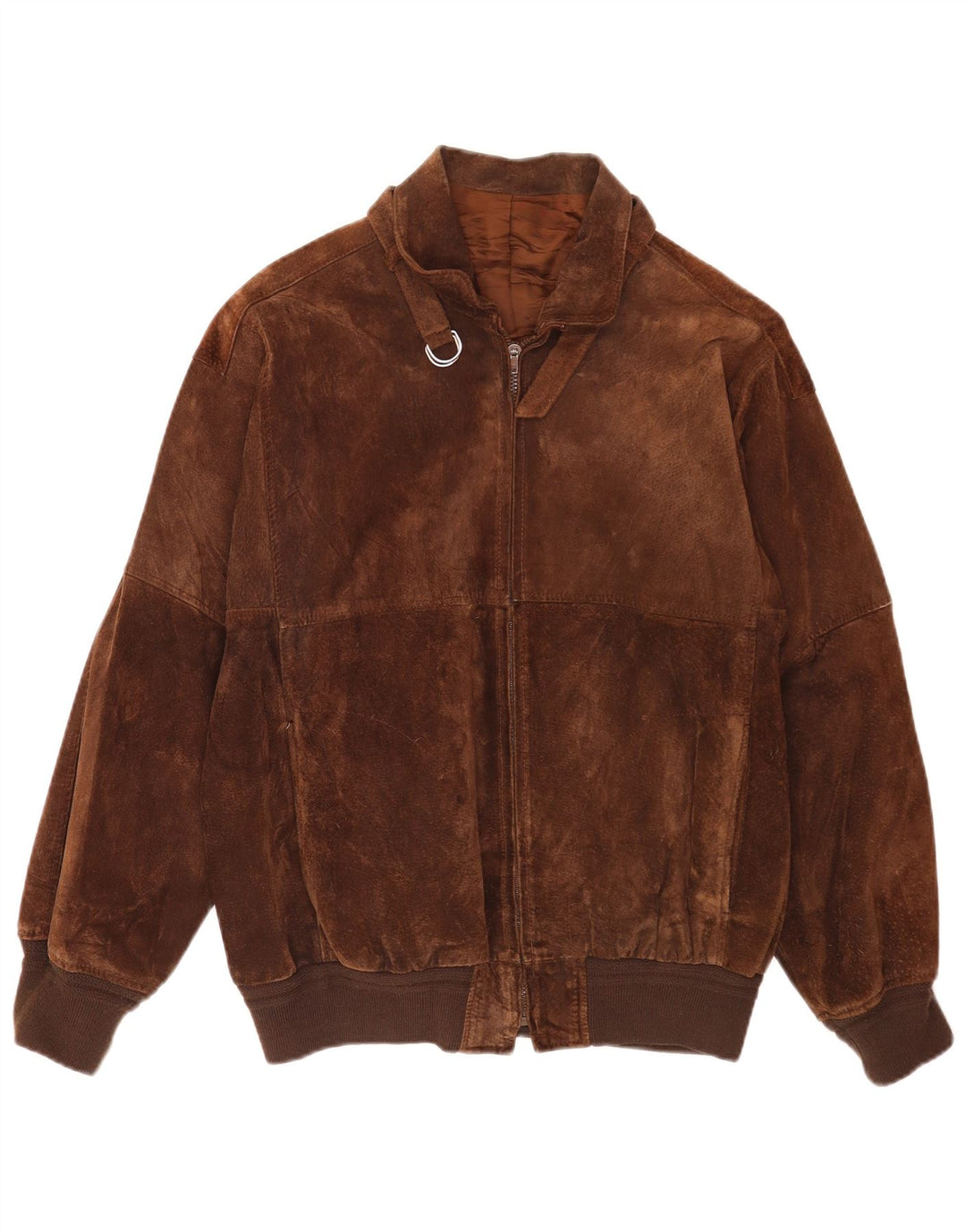 Vintage Mens Suede Bomber Jacket UK 36 Small Brown Retro