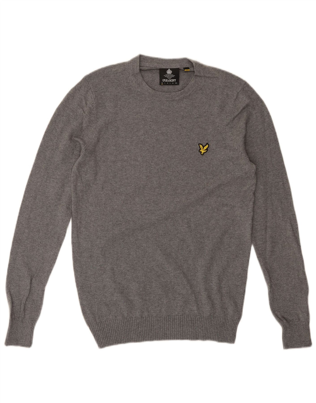 Lyle & Scott Mens Crew Neck Jumper Sweater XS Grey Cotton