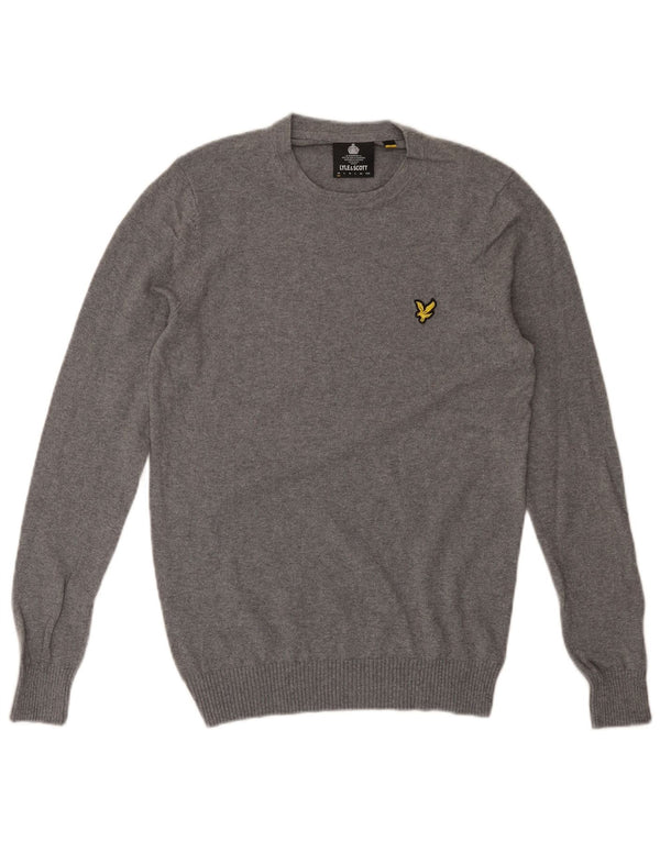 Lyle & Scott Mens Crew Neck Jumper Sweater XS Grey Cotton
