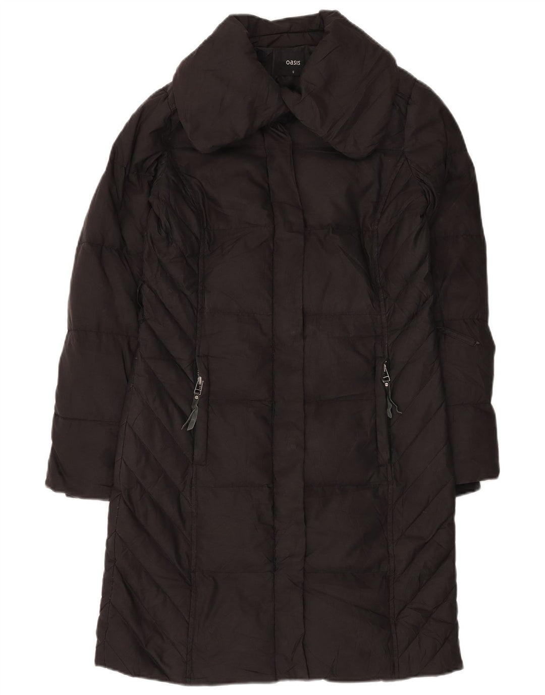 OASIS Womens Oversized Padded Coat UK 10 Small Black Polyester