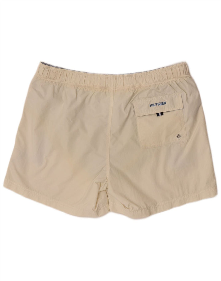 Tommy Hilfiger Mens Swimming Shorts Large  Off White Colourblock Polyester