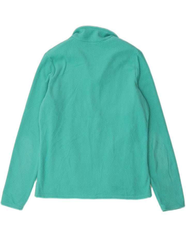 Marks & Spencer Womens Fleece Jacket UK 14 Large Green Polyester