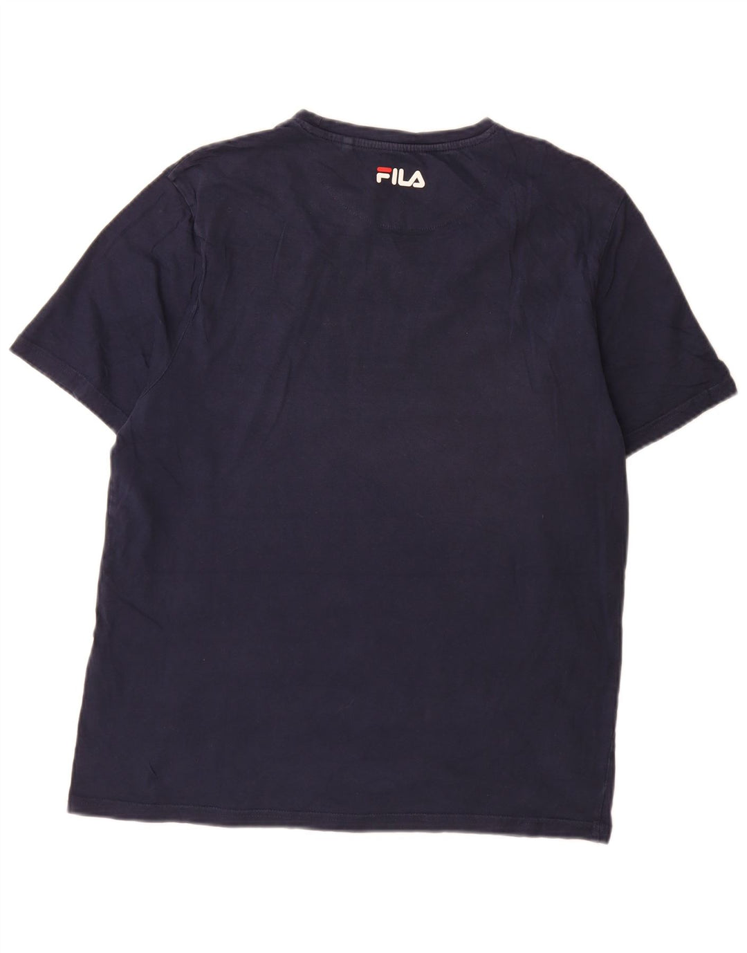 Fila Mens T-Shirt Top Medium Navy Blue Colourblock Cotton