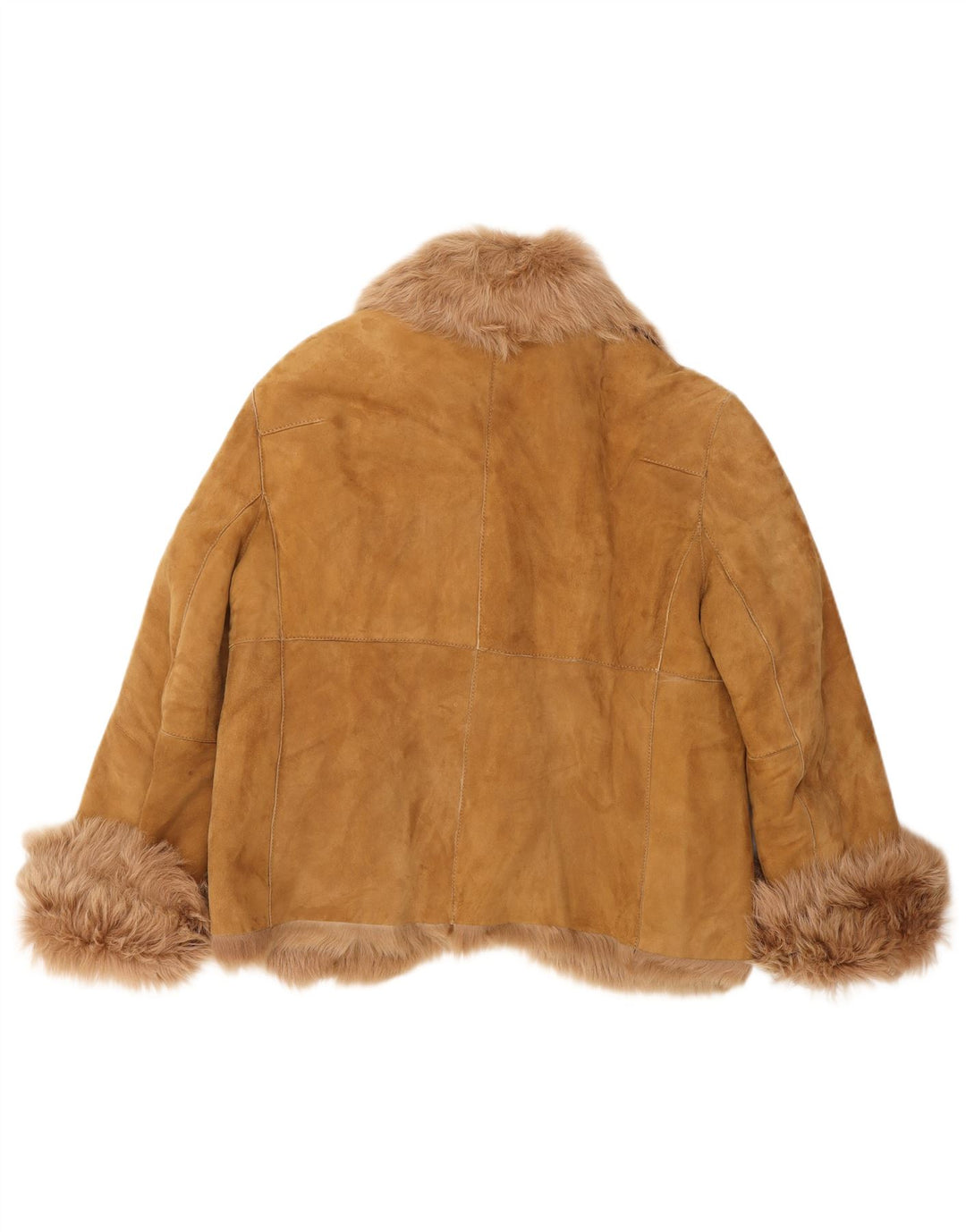 PAUL & SHARK Womens Suede Jacket UK 18 XL Beige Leather