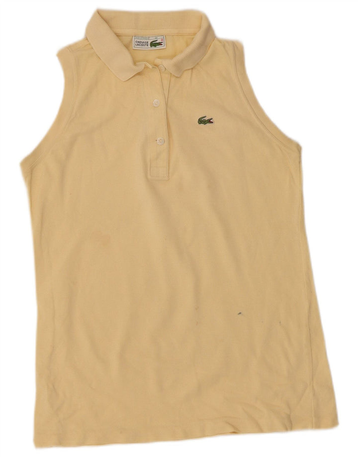 Lacoste Womens Sleeveless Polo Shirt Size 44 Large Yellow