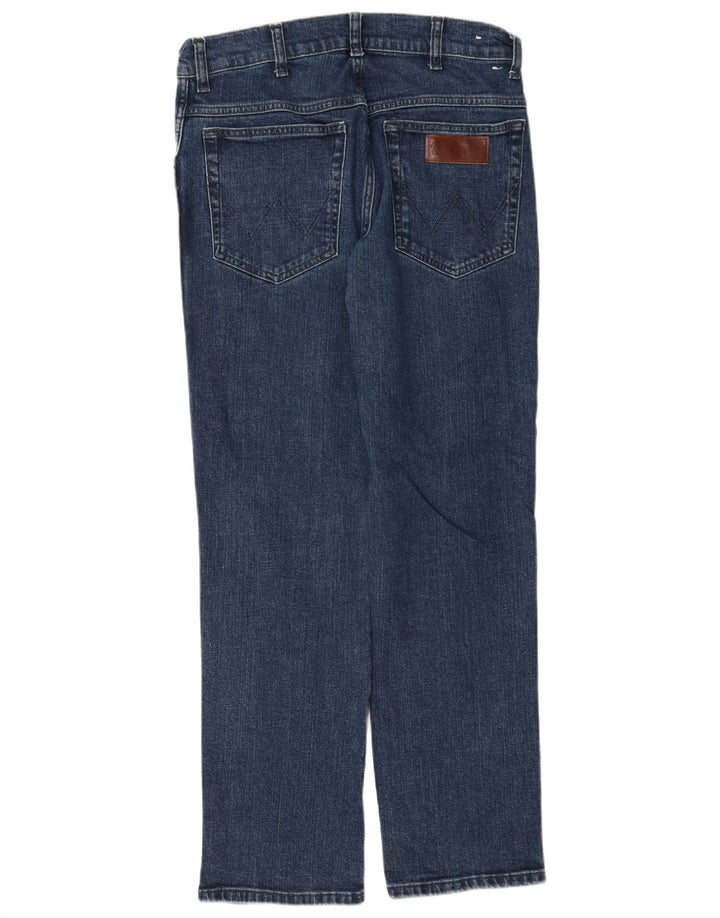 Wrangler Mens Texas Straight Jeans W32 L30 Navy Blue Cotton