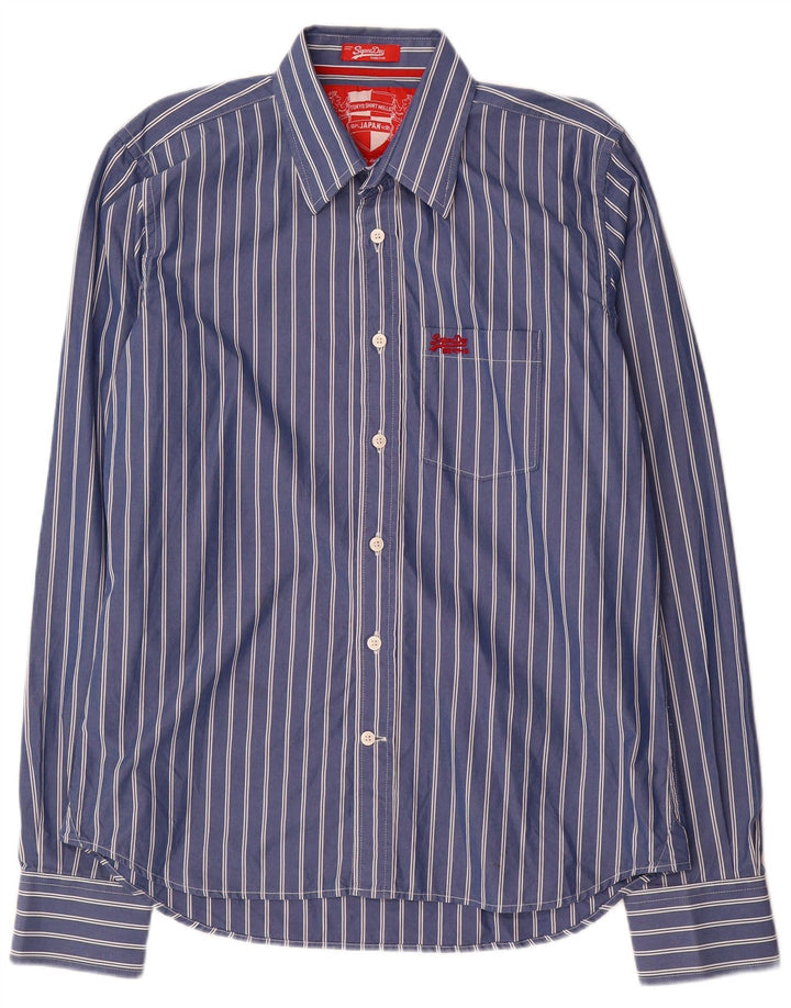 Superdry Mens Shirt 2XL Navy Blue Striped