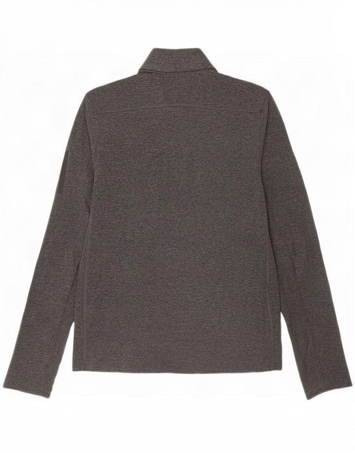 Adidas Mens Aeroready Zip Neck Top Long Sleeve Small Grey Flecked Polyester