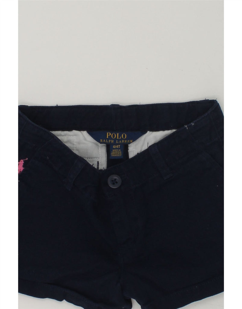 POLO RALPH LAUREN Girls Chino Shorts 3-4 Years W22 Navy Blue Cotton | Vintage Polo Ralph Lauren | Thrift | Second-Hand Polo Ralph Lauren | Used Clothing | Messina Hembry 