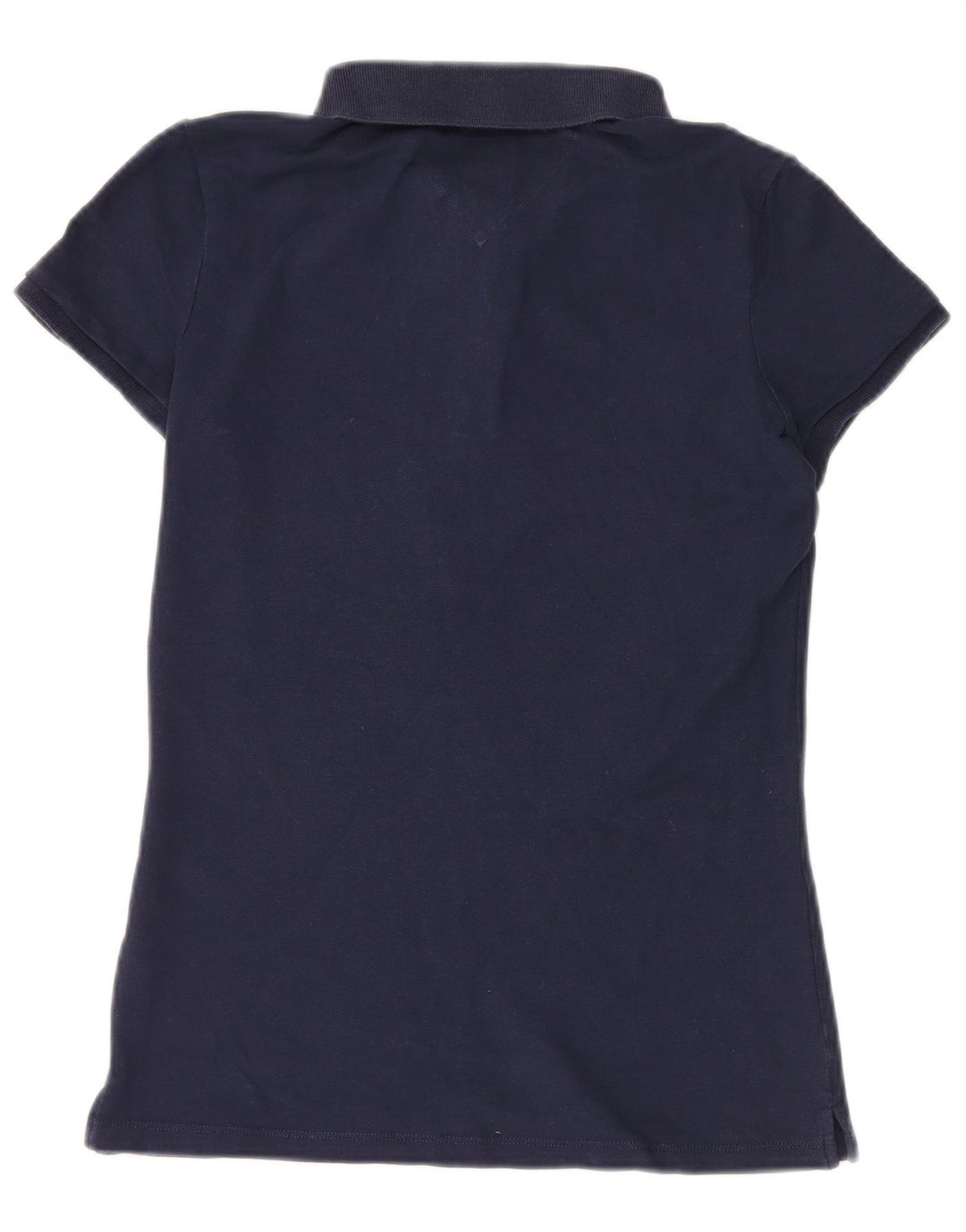 TOMMY HILFIGER Womens Polo Shirt UK 14 Large Navy Blue Cotton