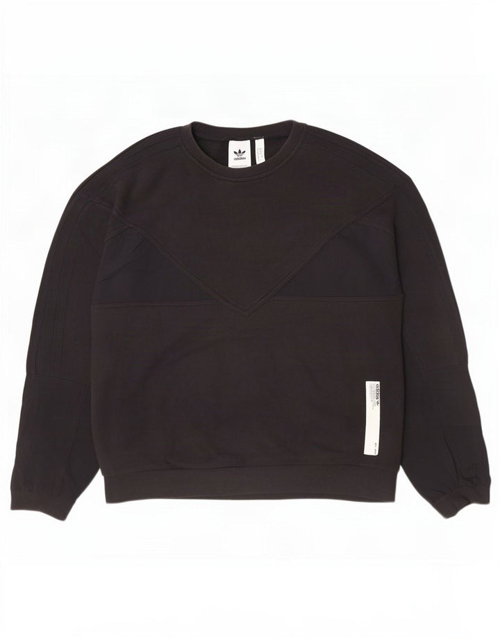 Adidas Mens Sweatshirt Jumper Medium Black Cotton