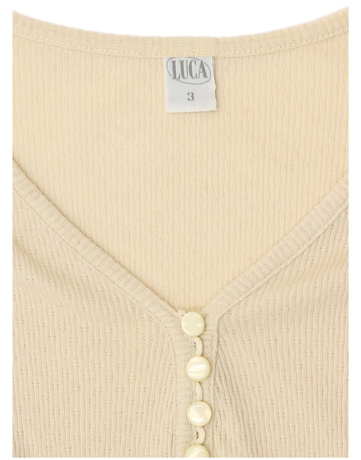 Vintage Womens Bodysuit UK 8 Small Off White