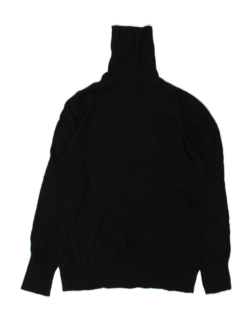 L.L.BEAN Womens Roll Neck Jumper Sweater UK 12 Medium Black Cotton | Vintage L.L.Bean | Thrift | Second-Hand L.L.Bean | Used Clothing | Messina Hembry 