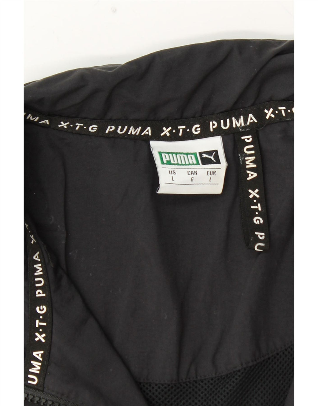 PUMA Mens Graphic Rain Jacket UK 40 Large Black Polyamide