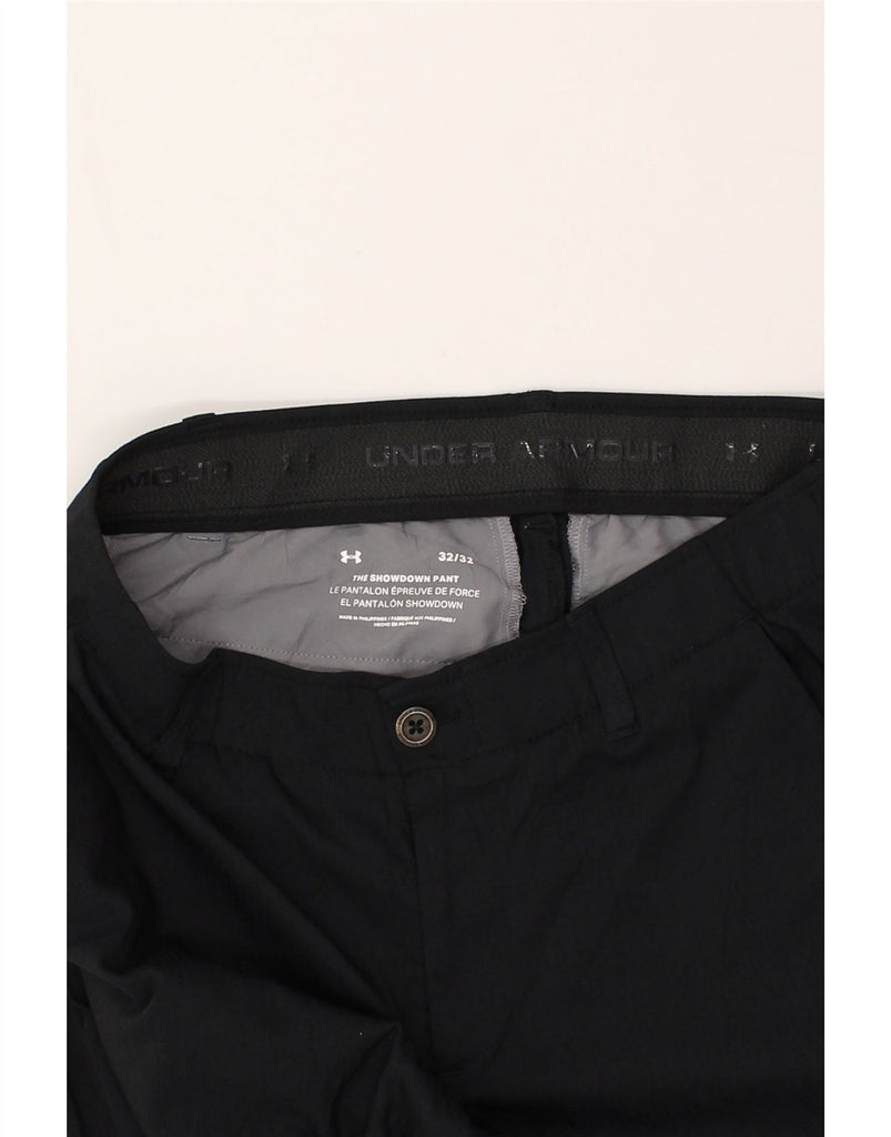 UNDER ARMOUR Mens Slim Chino Trousers W32 L32 Black Nylon | Vintage Under Armour | Thrift | Second-Hand Under Armour | Used Clothing | Messina Hembry 