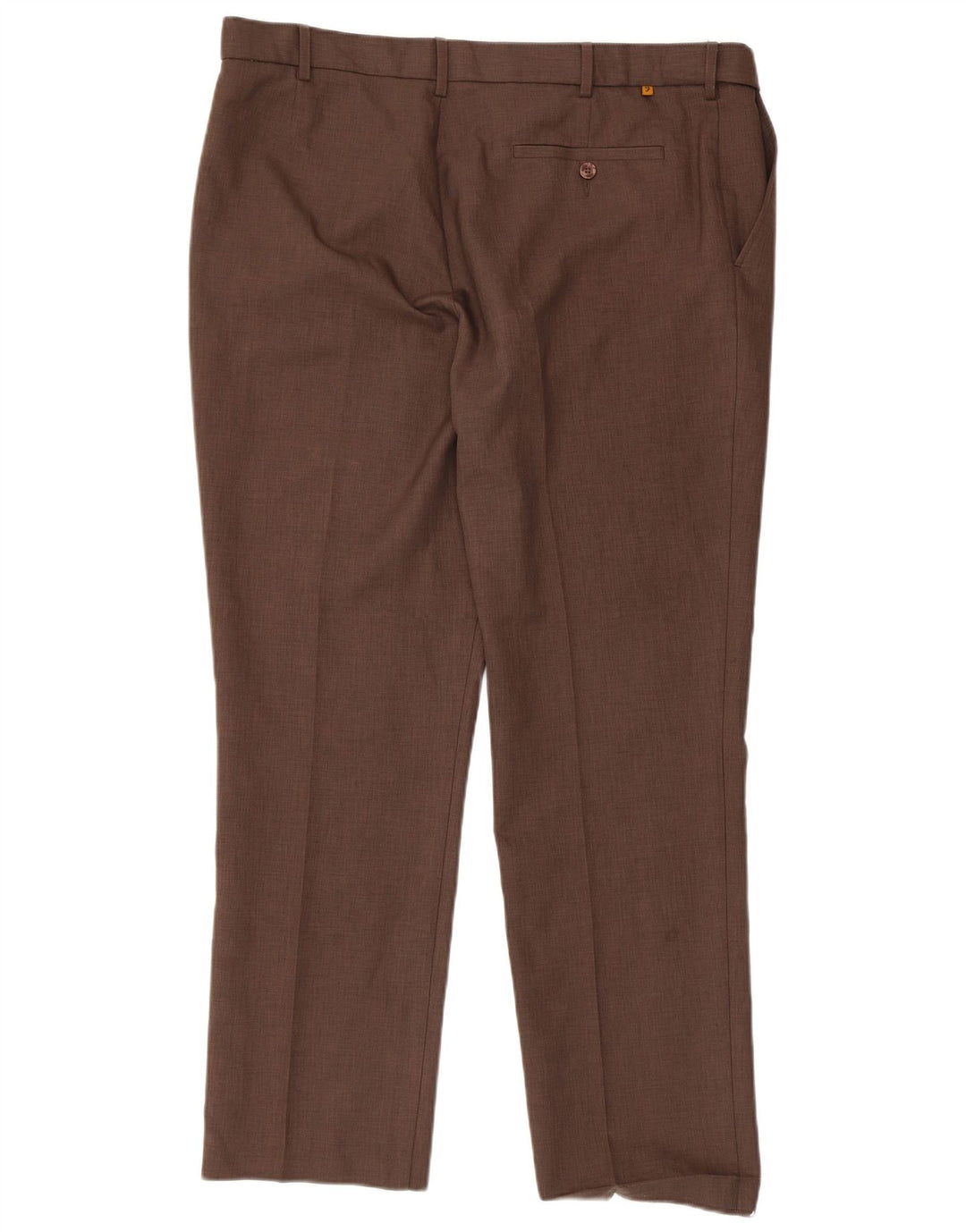 Farah Mens Straight Chino Trousers W40 L31 Brown Polyester
