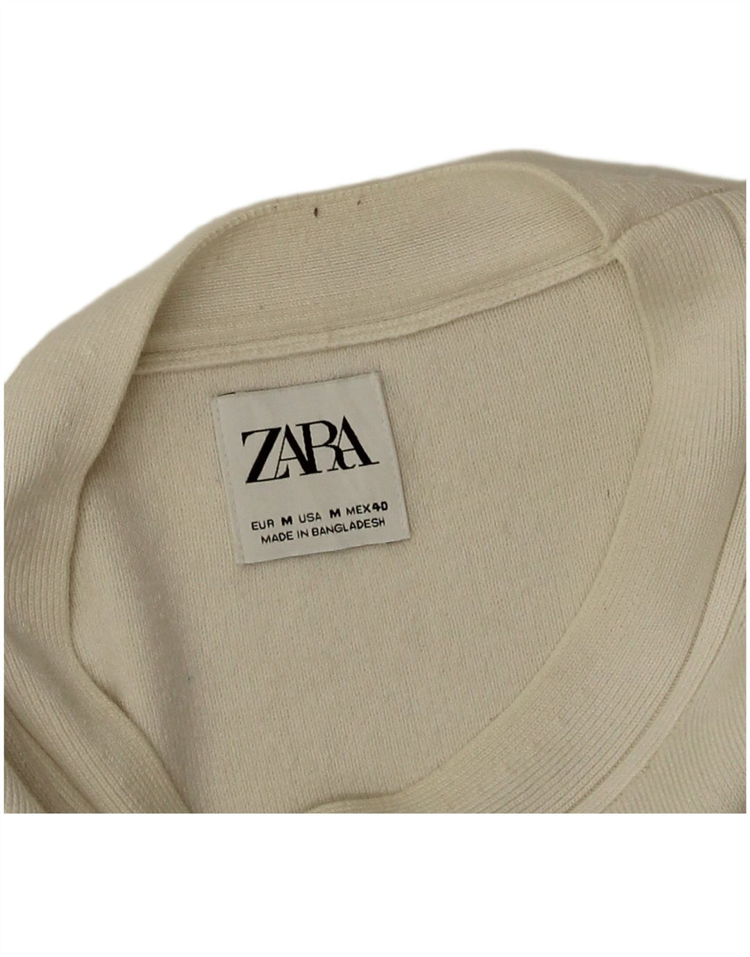 Zara Womens Boat Neck Jumper Sweater UK 14 Medium White Viscose