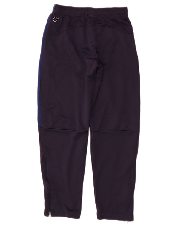 PUMA Boys Tracksuit Trousers 9-10 Years Navy Blue Colourblock Polyester