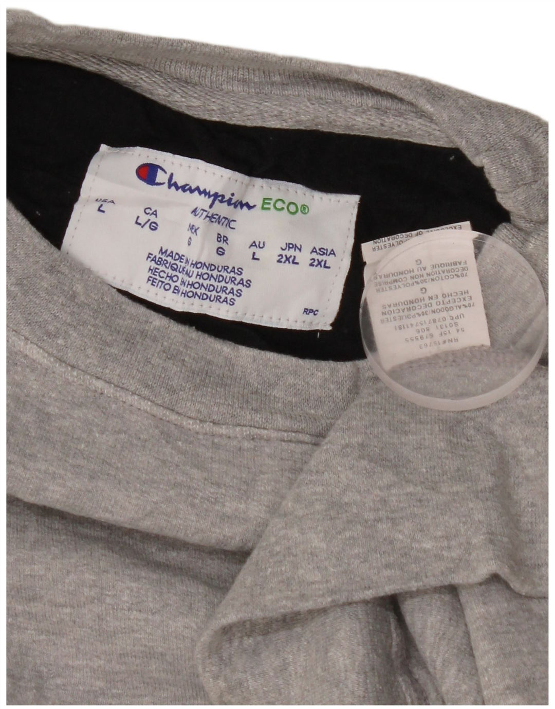 CHAMPION Mens Sweatshirt Jumper Large Grey Cotton