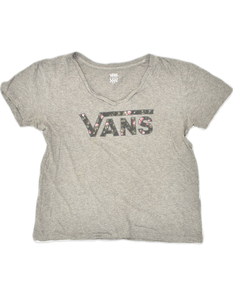 VANS Womens Oversized Graphic T-Shirt Top UK 6 XS Grey | Vintage Vans | Thrift | Second-Hand Vans | Used Clothing | Messina Hembry 