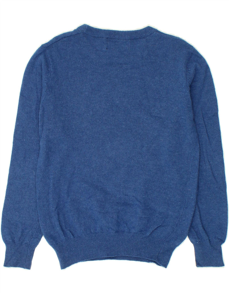 HARMONT & BLAINE Girls Graphic Crew Neck Jumper Sweater 7-8 Years Blue | Vintage Harmont & Blaine | Thrift | Second-Hand Harmont & Blaine | Used Clothing | Messina Hembry 