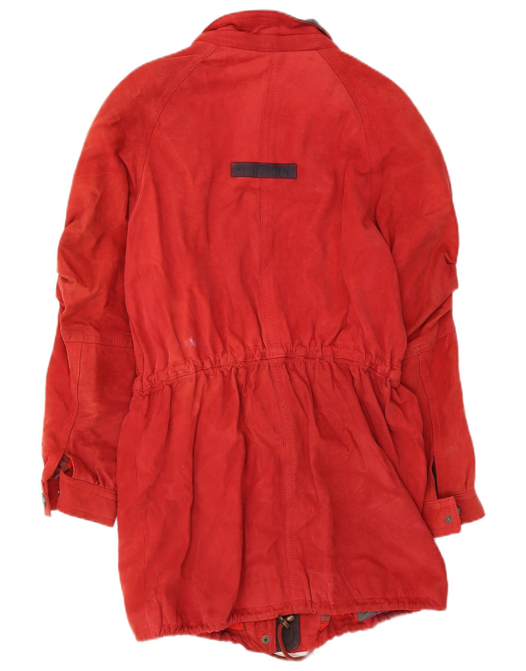 Vintage Womens Suede Oversized Overcoat UK 10 Small Red Leather