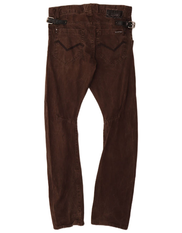 Energie Mens Banana Slim Casual Trousers W32 L33 Brown Cotton