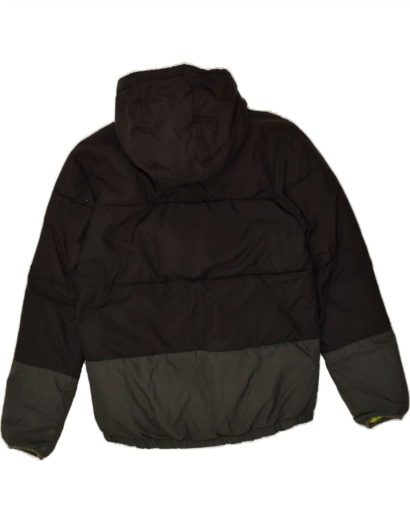 QUIKSILVER Boys Hooded Padded Jacket 14-15 Years Black Polyester | Vintage Quiksilver | Thrift | Second-Hand Quiksilver | Used Clothing | Messina Hembry 