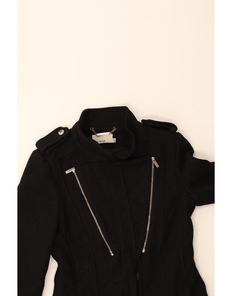 KAREN MILLEN Womens Trench Coat UK 12 Medium  Black Polyamide Vintage Karen Millen and Second-Hand Karen Millen from Messina Hembry 