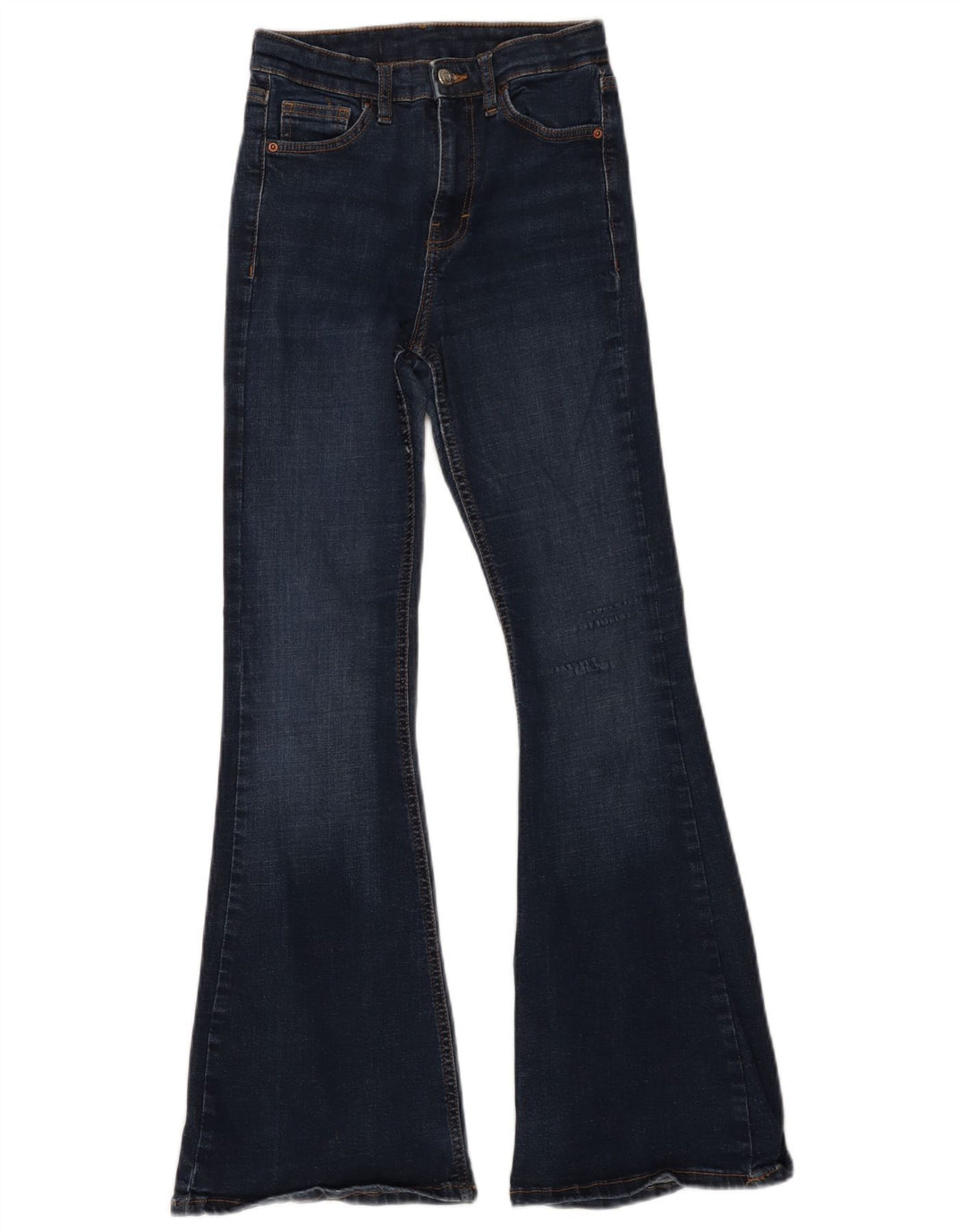 Topshop Womens Flared Jeans W26 L29 Blue Cotton