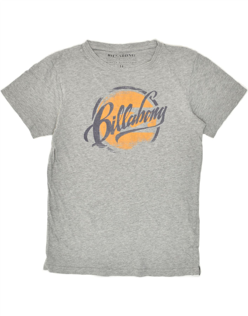 BILLABONG Boys Graphic T-Shirt Top 13-14 Years Grey Cotton | Vintage Billabong | Thrift | Second-Hand Billabong | Used Clothing | Messina Hembry 