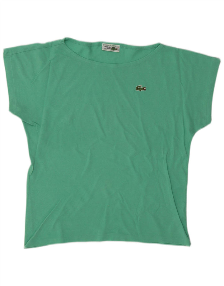 LACOSTE Womens T-Shirt Top Size 40 Medium Turquoise Cotton