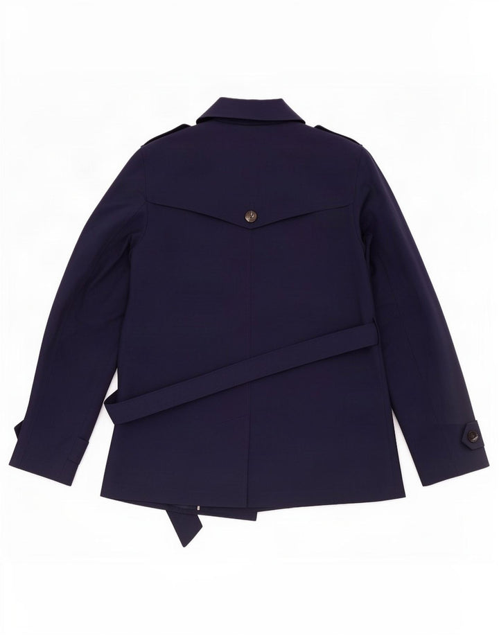 Marks & Spencer Womens Trench Coat UK 12 Medium Navy Blue Polyester