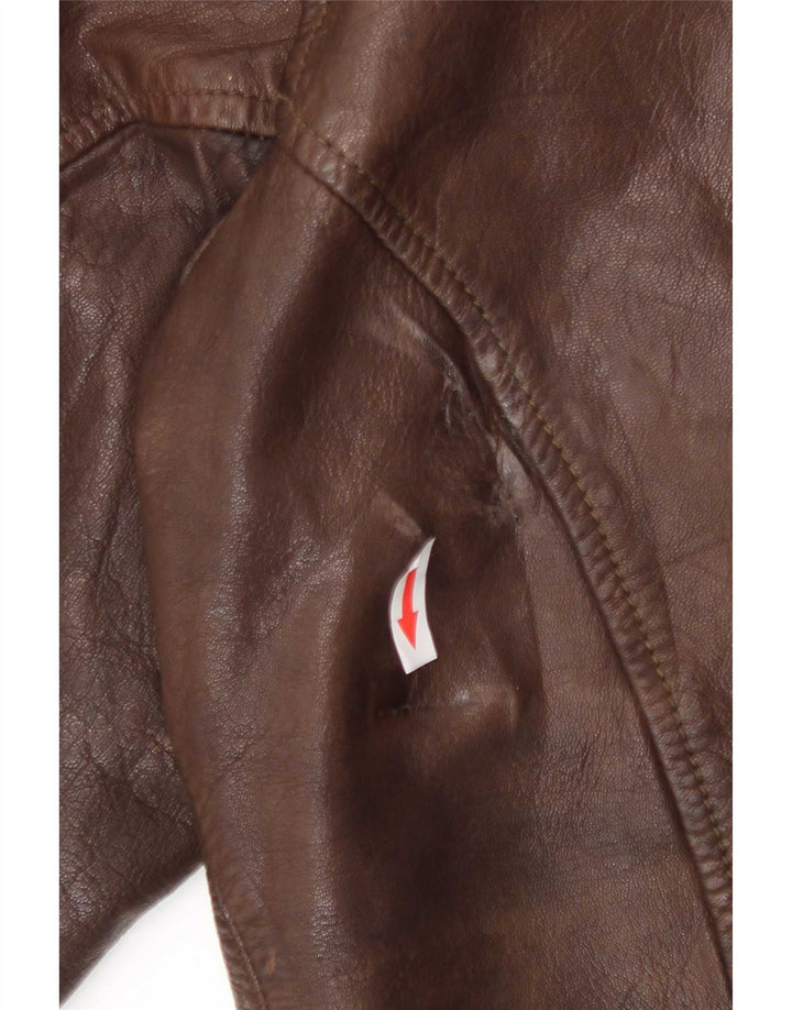 Matinique Womens Leather Jacket UK 18 XL Brown