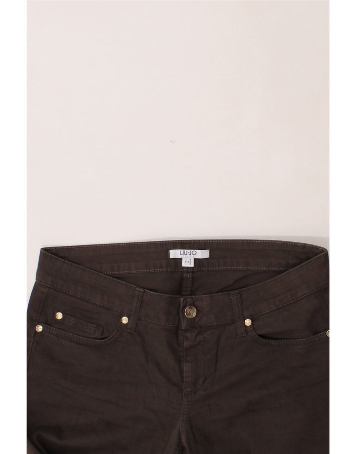 LIU JO Womens Slim Casual Trousers W30 L29 Brown Cotton Vintage Liu Jo and Second-Hand Liu Jo from Messina Hembry 
