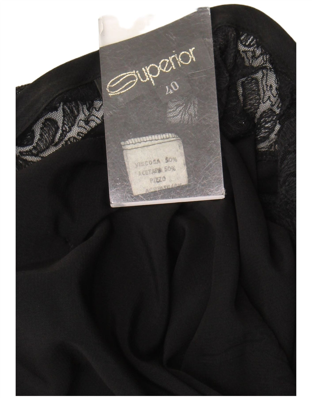 Superior Womens Long Sleeve Blouse Top EU 40 Medium Black Viscose