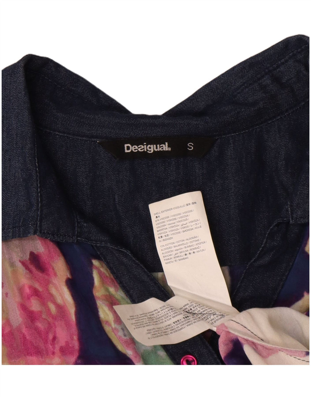 Desigual Womens Pullover Shirt Blouse UK 10 Small Multicoloured Floral