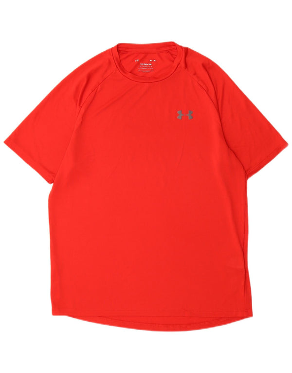 Under Armour Mens T-Shirt Top Medium Red Polyester