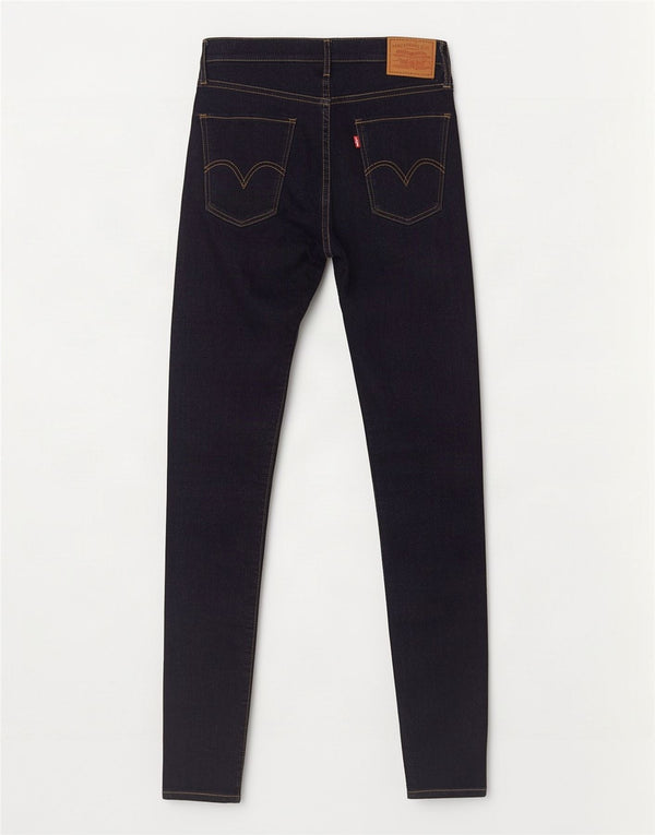 Levi's Womens Mile High Super Skinny Jeans W28 L30 Navy Blue Cotton