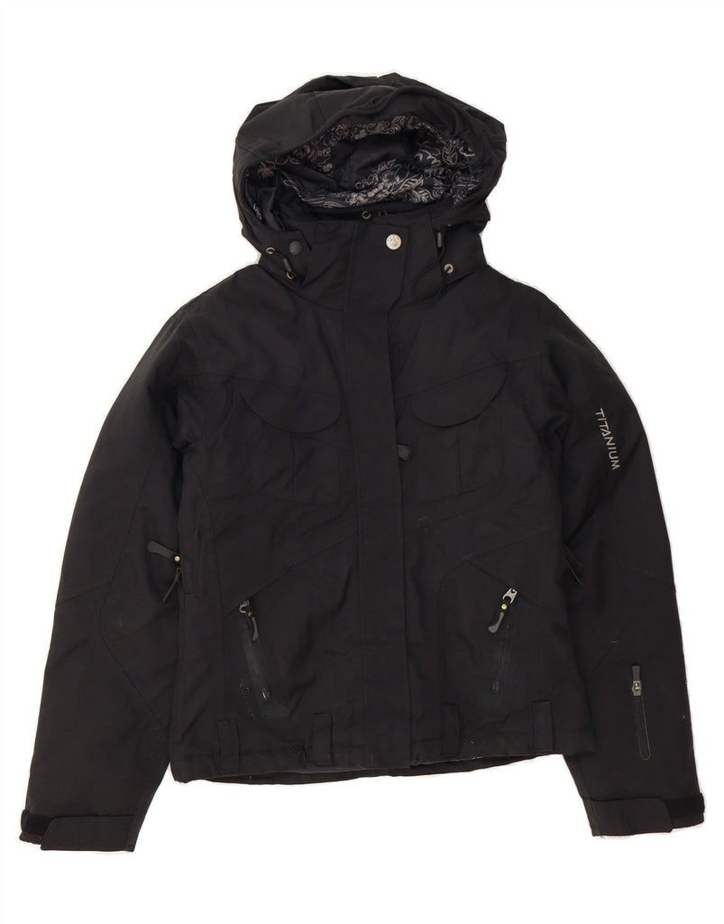 COLUMBIA Womens Titanium Hooded Padded Jacket UK 6 XS Black Nylon Vintage Columbia and Second-Hand Columbia from Messina Hembry 