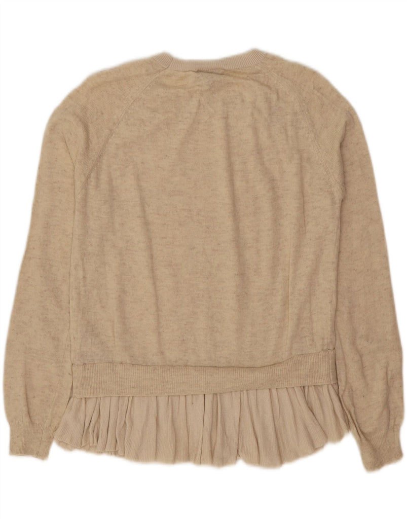 TOPSHOP Womens Crew Neck Jumper Sweater UK 8 Small  Beige Nylon Vintage Topshop and Second-Hand Topshop from Messina Hembry 