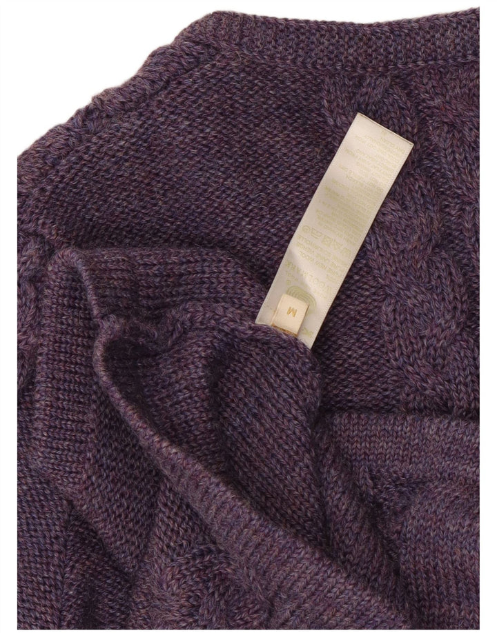 Vintage Womens Cardigan Sweater UK 12 Medium Purple Wool