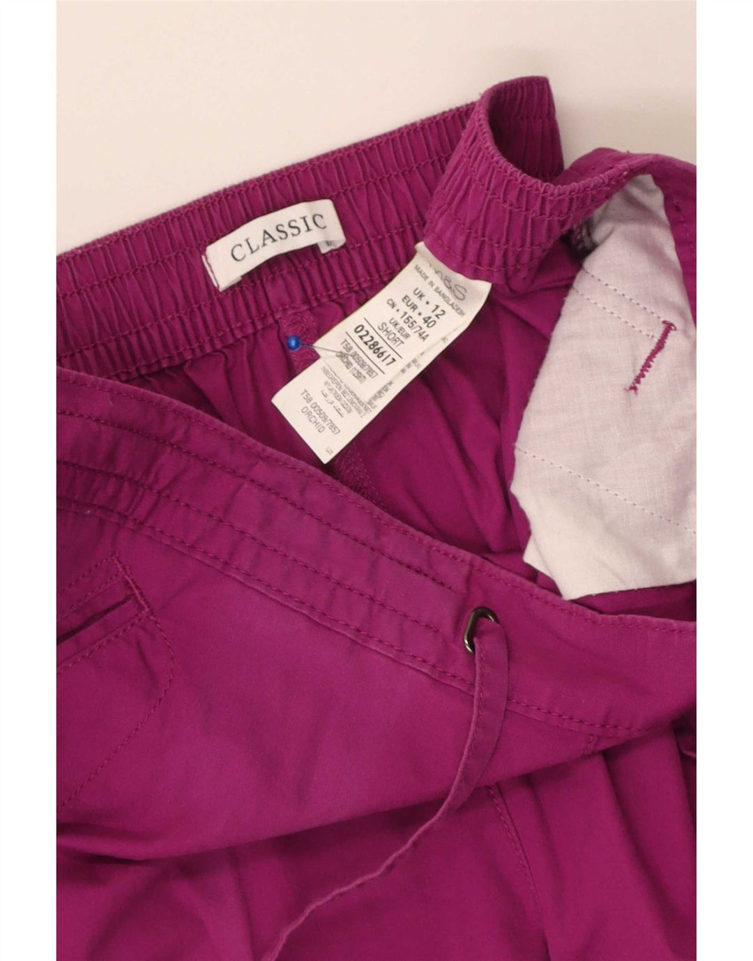 Marks & Spencer Womens Capri Trousers UK 12 Medium W30 L18 Purple