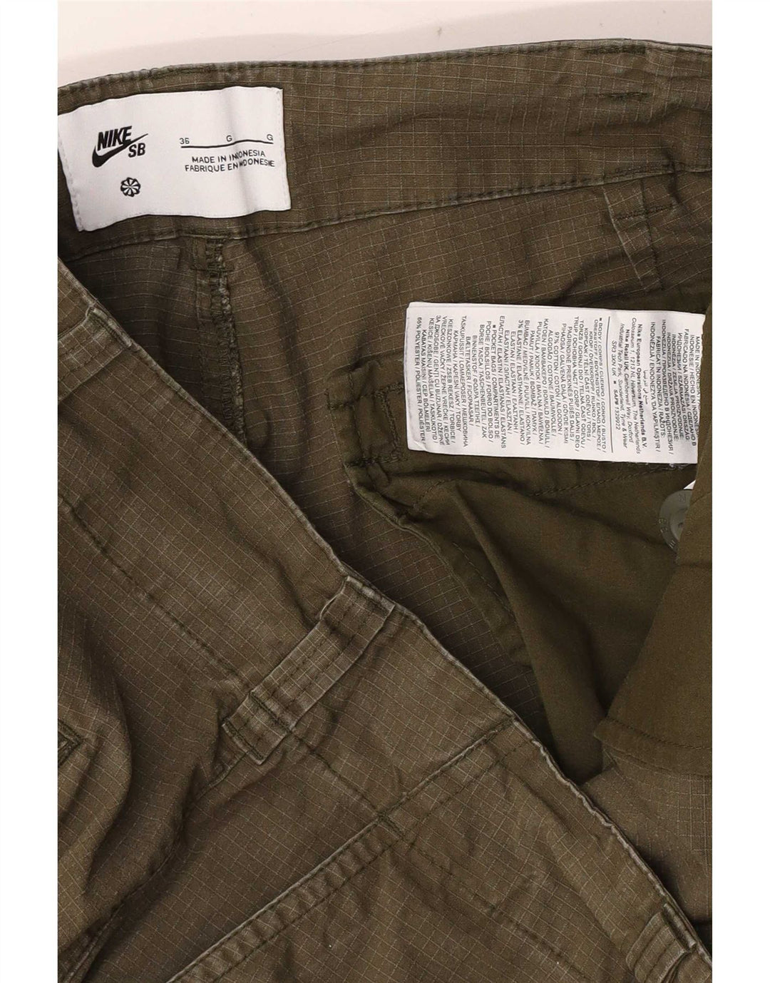 Nike Mens Straight Cargo Trousers W36 L27 Green Cotton