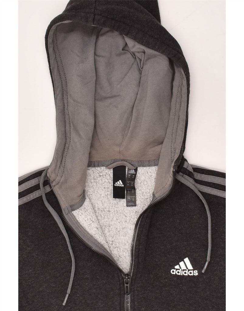 ADIDAS Mens Zip Hoodie Sweater XS Grey Cotton | Vintage Adidas | Thrift | Second-Hand Adidas | Used Clothing | Messina Hembry 