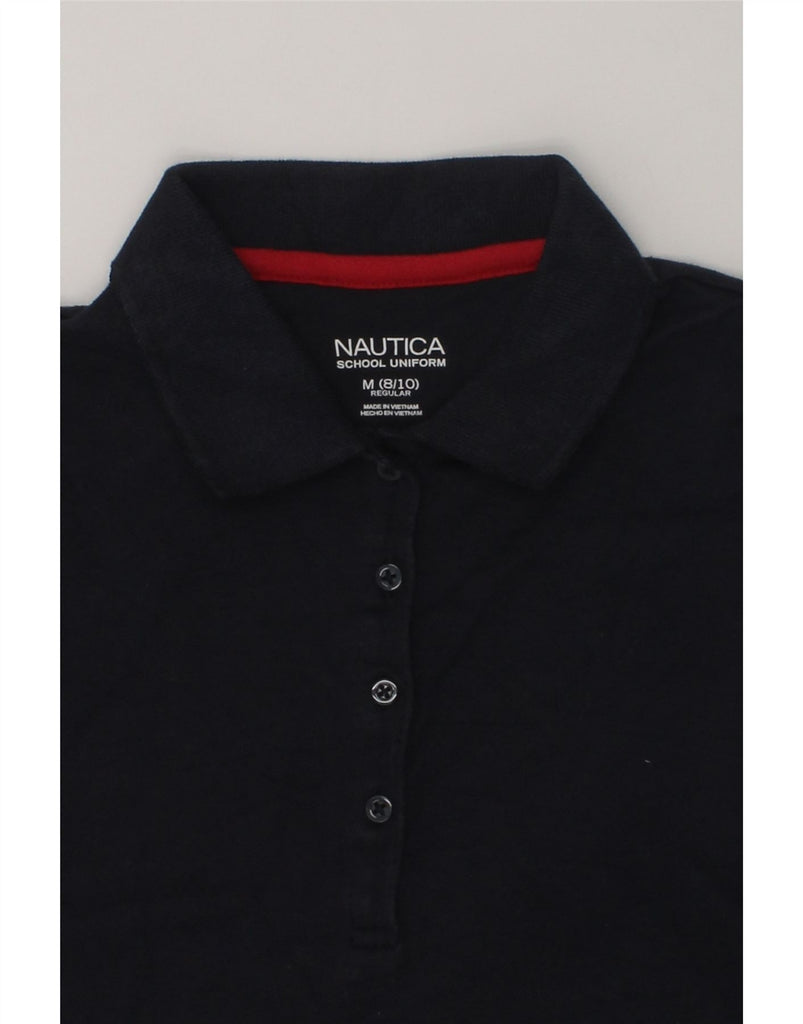 NAUTICA Girls Regular Polo Shirt 8-9 Years Medium Navy Blue Cotton | Vintage Nautica | Thrift | Second-Hand Nautica | Used Clothing | Messina Hembry 