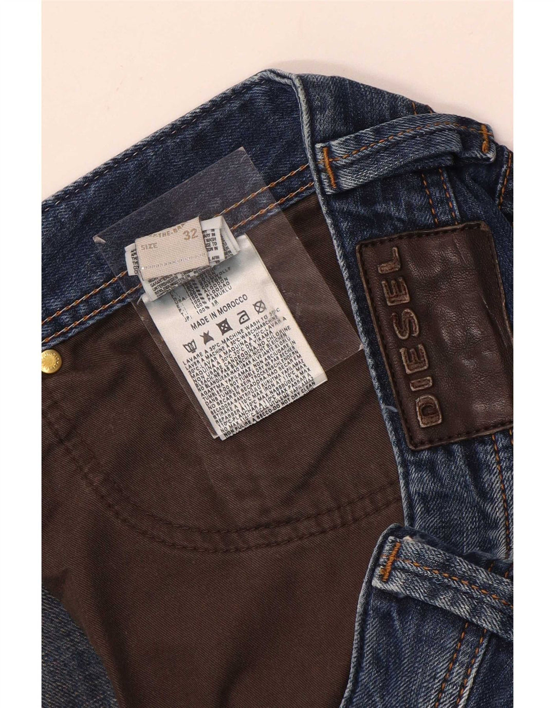 Diesel Mens Straight Jeans W32 L31 Blue Cotton